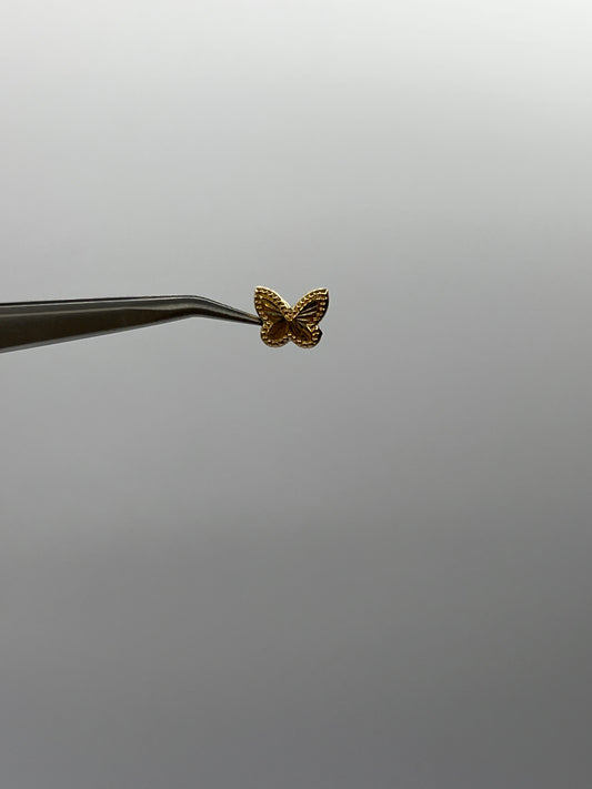 Herraje Mariposa Diamantada Oro amarillo 18k 0,32 Gr / 0,8 Cm