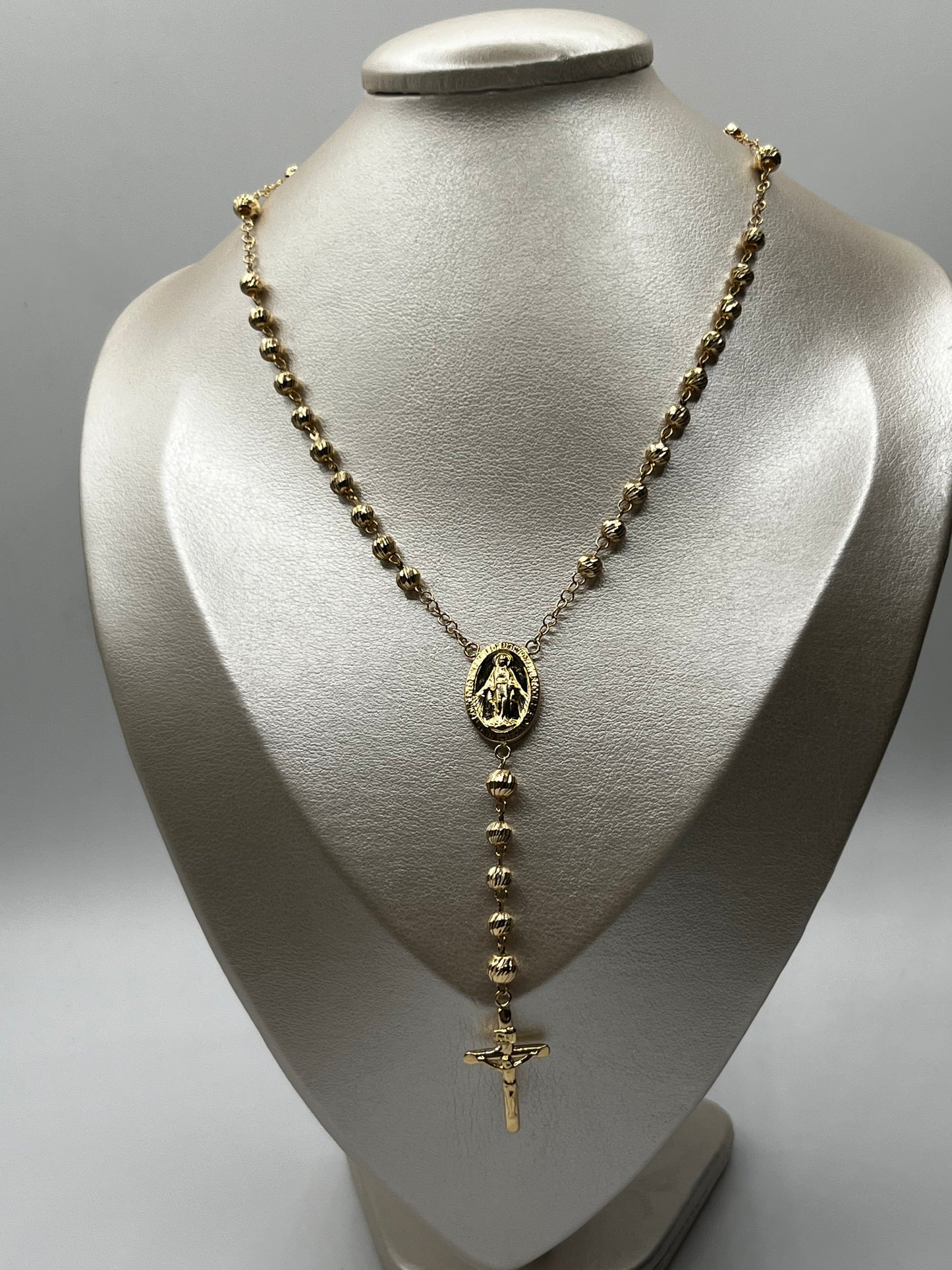 Rosario virgen Milagrosa Oro amarillo 18k 11,53 Gr / 14,60 mm / 60 Cm
