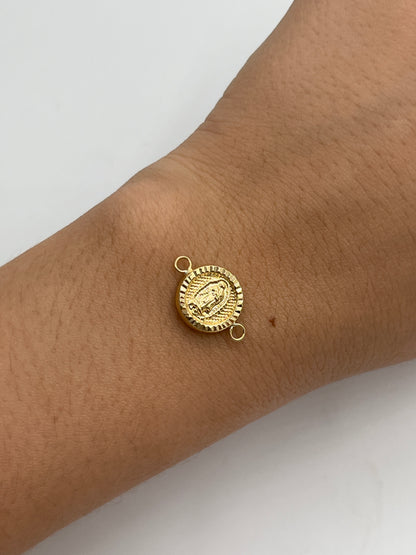 Herraje Virgen Guadalupe Diamantada Oro amarillo 18k 0,79 Gr / 1,1 Cm