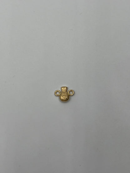 Herraje bolsa dinero Oro amarillo 18k 0,27 Gr / 0,8 Cm