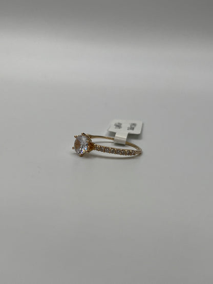 Anillo Compromiso Circon Blanco Oro amarillo 18k / Talla 7 3/4 / 1,98 Gr / 7,12 mm