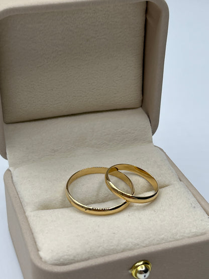 Set Argollas Matrimonio Lisa / 3,49 Gr / Talla 5 3/4 y 11 / 2.65mm