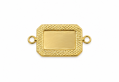 Herraje Placa Diamantada Oro amarillo 18k 1,63 Gr / 2,2 Cm
