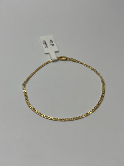 Pulso It Plana Oro amarillo 18k +2 / 2,48 Gr / 2 mm / 18 Cm