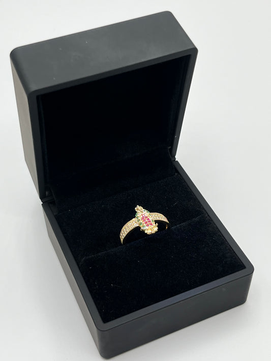 Anillo Virgen guadalupe silueta Oro amarillo 18k / Talla 6 3/4 / 2,80 Gr