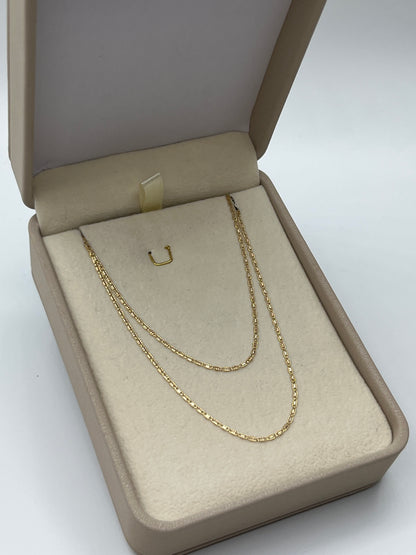 Cadena It Plana diamantada Oro amarillo 18k +3 / 1,79 Gr / 1 mm / 45 Cm