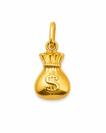 Dije Bolsa Dinero Oro amarillo 18k 0,50 Gr / 9,10 mm / 1,4 Cm