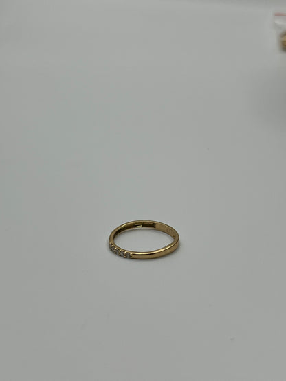 Anillo circon blanco Oro amarillo 18k / Talla 6 1/2 / 1,25 Gr / 1,60 mm