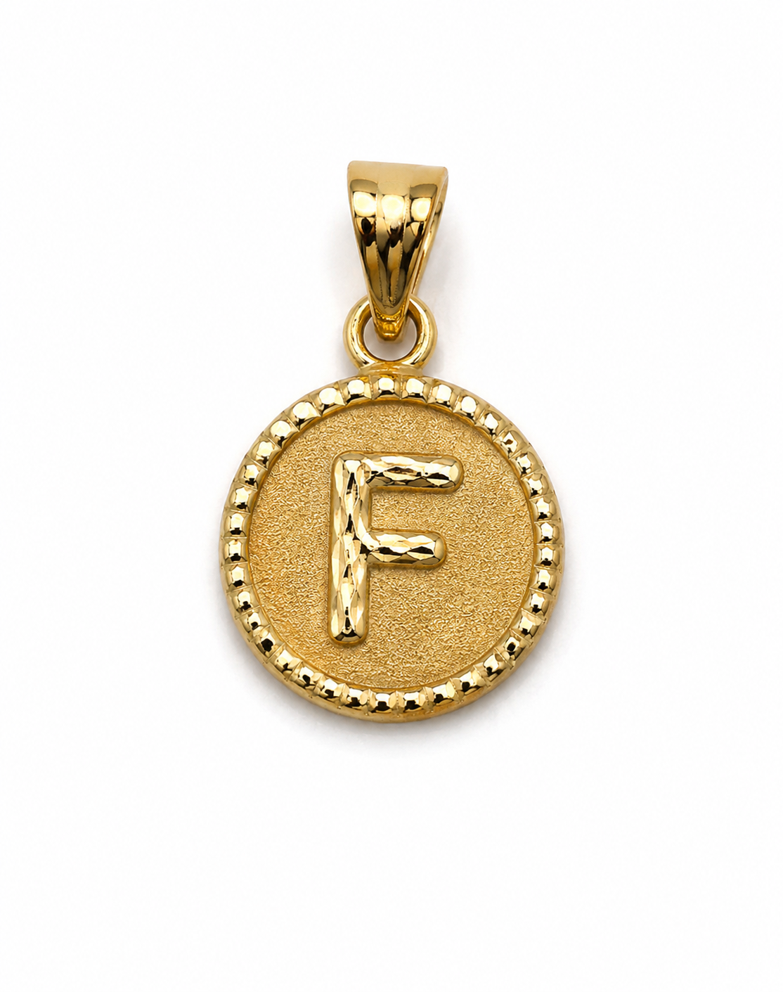 Dije Letra F Oro amarillo 18k 0,55 Gr / 10,1 mm / 1 Cm