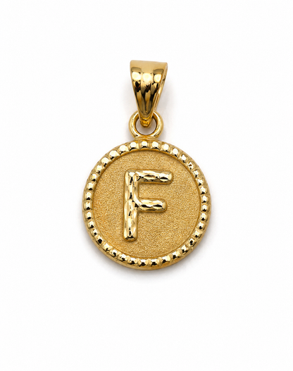 Dije Letra F Oro amarillo 18k 0,55 Gr / 10,1 mm / 1 Cm