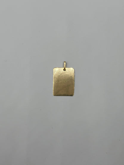 Dije placa Oro amarillo 18k 1 Gr / 14 mm / 1,9 Cm