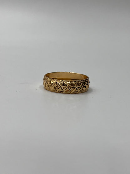 Anillo Argolla Matizada Oro amarillo 18k / Talla 10 1/4 / 2,45 Gr / 6,15 mm
