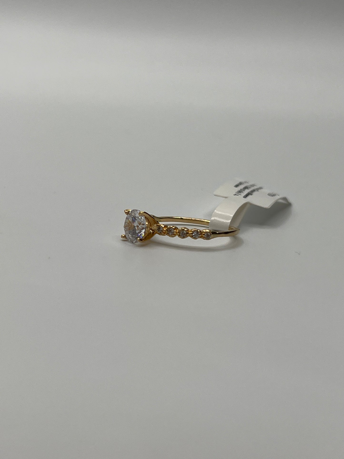 Anillo Compromiso Circon Blanco Oro amarillo 18k / Talla 5 1/4 / 1,71 Gr / 5,60 mm