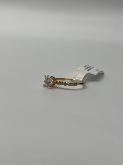 Anillo Compromiso Circon Blanco Oro amarillo 18k / Talla 5 1/4 / 1,71 Gr / 5,60 mm