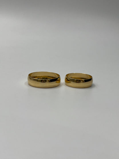 Set Argollas Matrimonio Lisa / 4,04 Gr / Talla 7 y 10 3/4 / 5.90mm