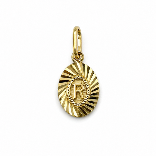 Dije Letra R Oro amarillo 18k 0,45 Gr / 7,5 mm / 1 Cm