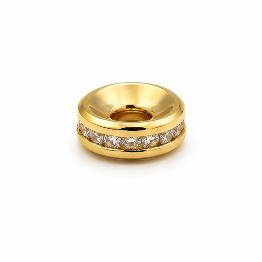 Herraje Separador Circon Blanco Oro amarillo 18k +2 / 0,40 Gr / 0,7 cm