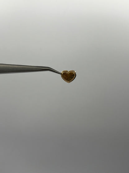 Herraje Corazon Diamantado Oro amarillo 18k 0,24 Gr / 1 Cm