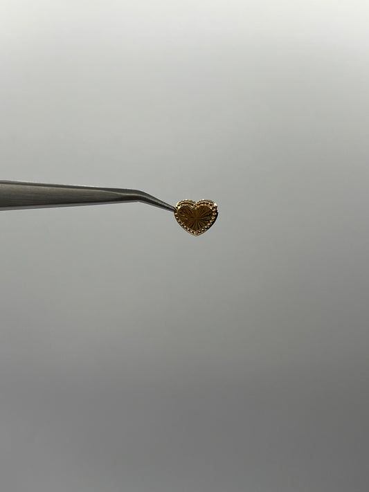 Herraje Corazon Diamantado Oro amarillo 18k 0,24 Gr / 1 Cm