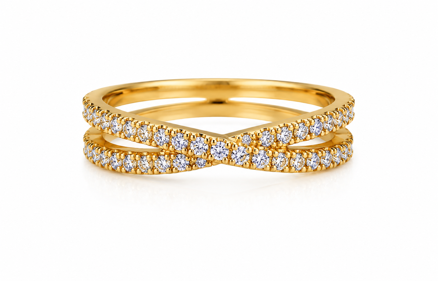 Anillo Circon Blanco Oro amarillo 18k / Talla 7 1/2 / 2,65 Gr / 4 mm