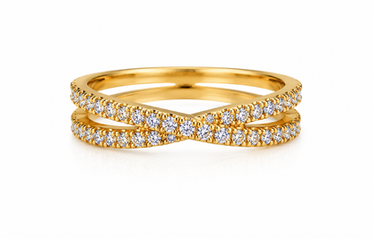 Anillo Circon Blanco Oro amarillo 18k / Talla 7 1/2 / 2,65 Gr / 4 mm