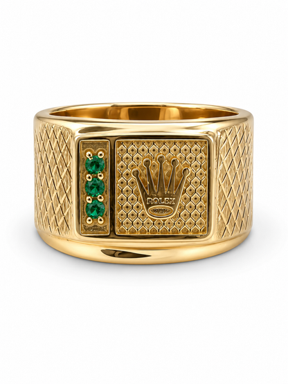 Anillo RX Circon Verde Oro amarillo 18k / Talla 11 1/2 / 3,79 Gr / 13,50 mm