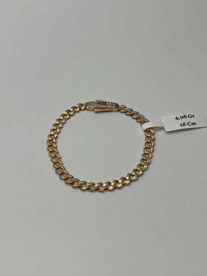 Pulso It Cubano Mc Oro amarillo 18k 4,98 Gr / 5,22 mm / 18 Cm