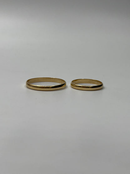 Set Argollas Matrimonio Lisa / 3,49 Gr / Talla 5 3/4 y 11 / 2.65mm