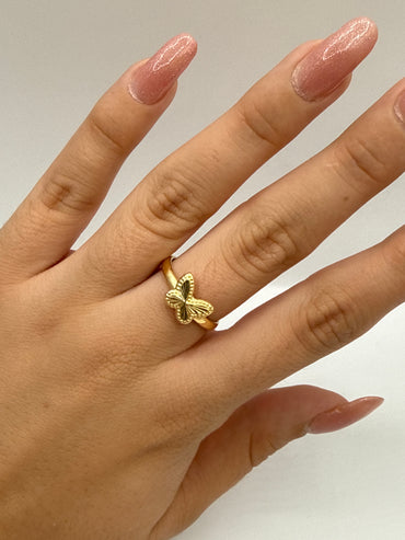 Anillo Mariposa Oro amarillo 18k / Talla 6 1/2 / 1,19 Gr / 10 mm