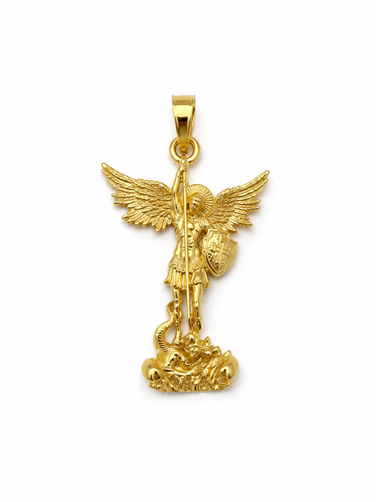 Dije Arcangel San Miguel Oro amarillo 18k 2,04 Gr / 18 mm / 2,5 Cm