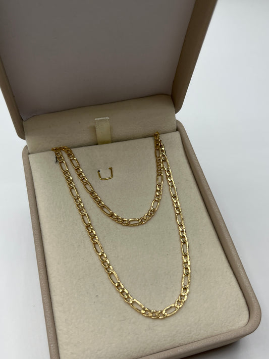 Cadena It Figaro Oro amarillo 18k +2 / 4,38 Gr / 3 mm / 45 Cm