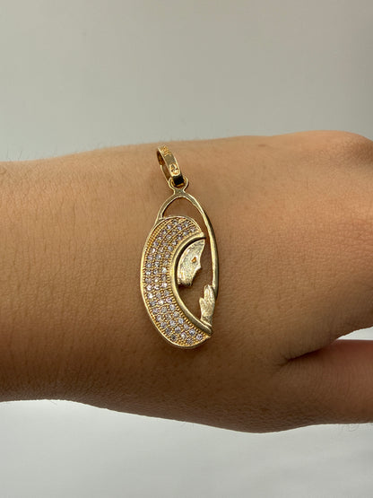 Dije Virgen Maria  Oro amarillo 18k 2,81 Gr / 12,30 mm / 2,8 Cm