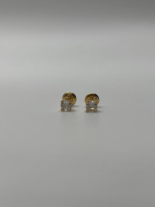 Topos Circon Blanco Oro amarillo 18k 1,07 Gr / 5 mm