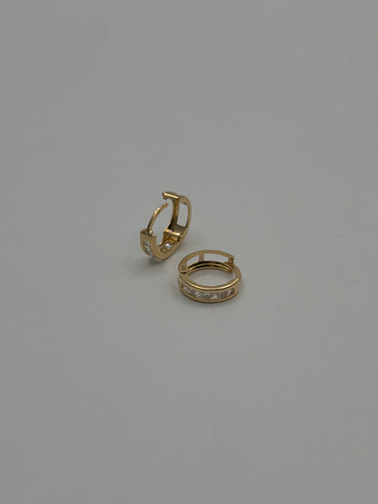 Candonga Carril Blanco Oro amarillo 18k 1,67 Gr / 1,3 Cm