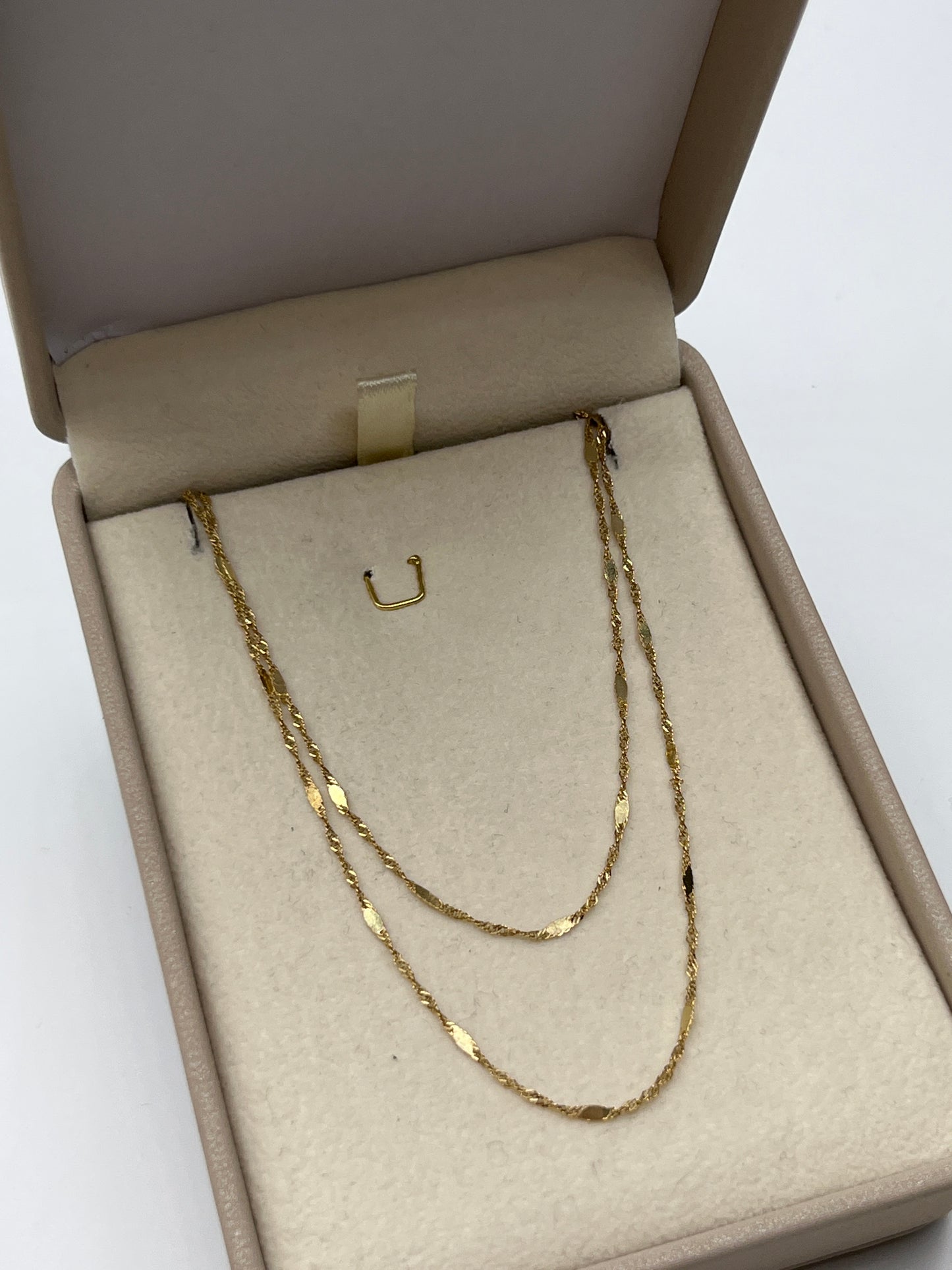 Cadena It Singapur Plana Oro amarillo 18k +3 / 1,42 Gr / 1,60 mm / 45 Cm