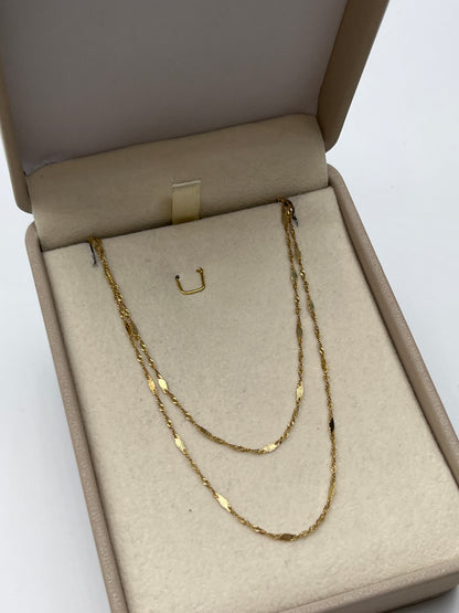 Cadena It Singapur Plana Oro amarillo 18k +3 / 1,42 Gr / 1,60 mm / 45 Cm