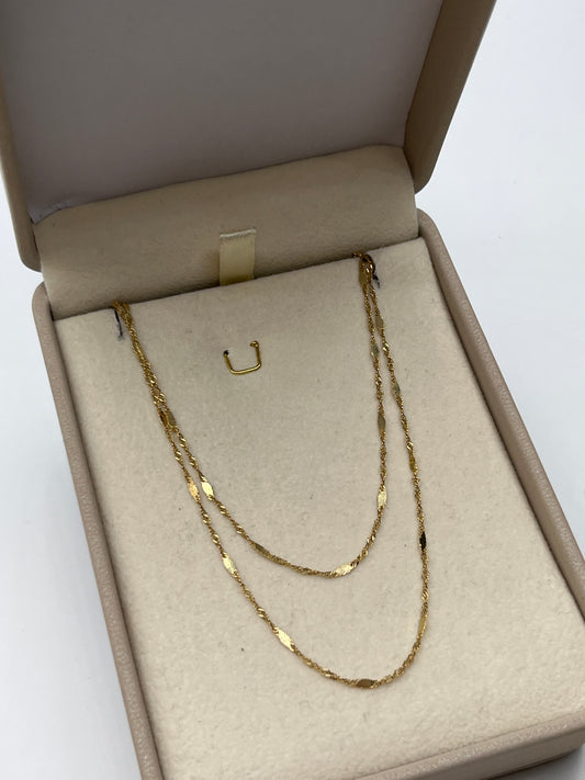 Cadena It Singapur Plana Oro amarillo 18k +3 / 1,42 Gr / 1,60 mm / 45 Cm