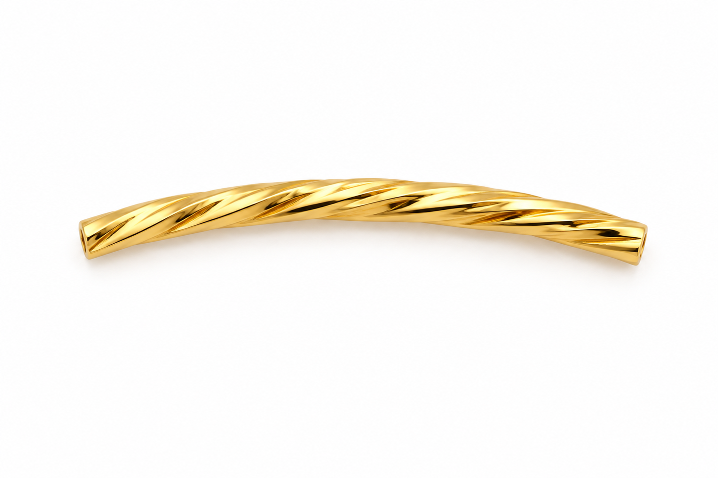 Herraje Tubo Entorchado Oro amarillo 18k 0,34 Gr / 3 Cm