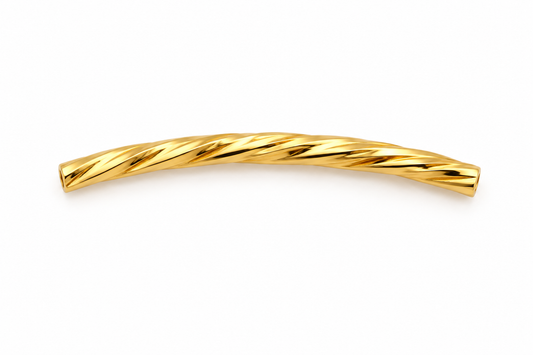 Herraje Tubo Entorchado Oro amarillo 18k 0,34 Gr / 3 Cm
