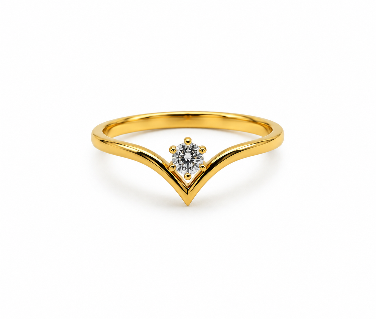 Anillo Compromiso Circon Blanco Oro amarillo 18k / Talla 6 / 1,66 Gr / 3,80 mm
