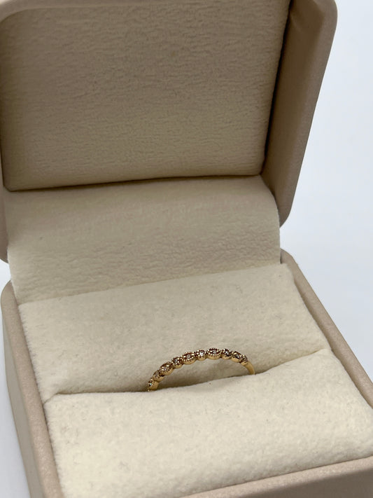 Anillo Circon Blanco Oro amarillo 18k / Talla 7 / 1,18 Gr / 2 mm