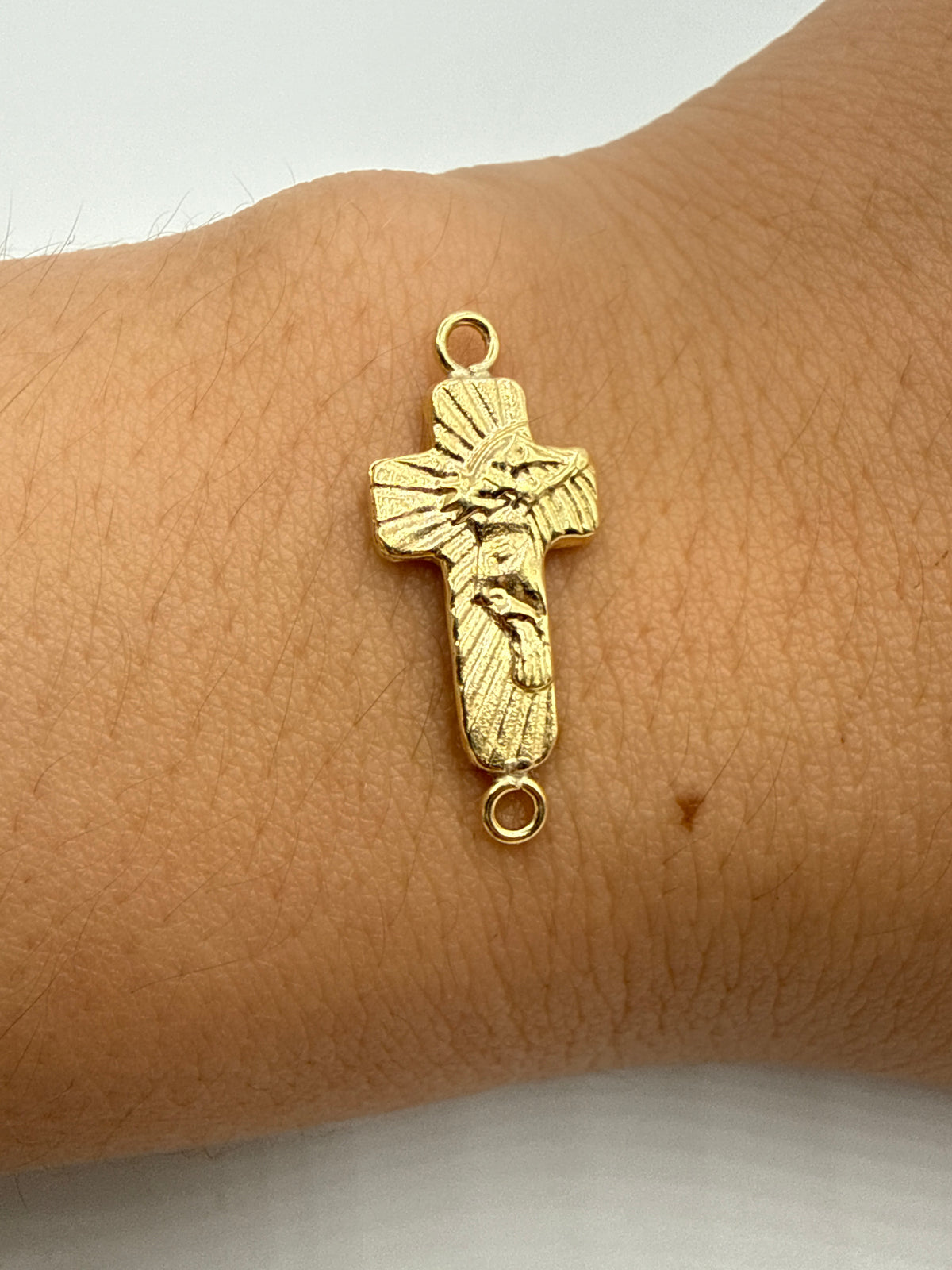 Herraje Cruz Rostro Cristo Oro amarillo 18k 0,53 Gr / 1 Cm
