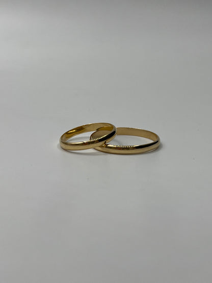 Set Argollas Matrimonio Lisa / 3,49 Gr / Talla 5 3/4 y 11 / 2.65mm