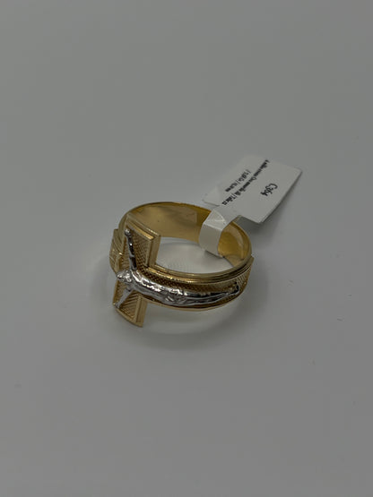 Anillo cristo Oro amarillo 18k / Talla 12 / 7,58 Gr / 19,10 mm