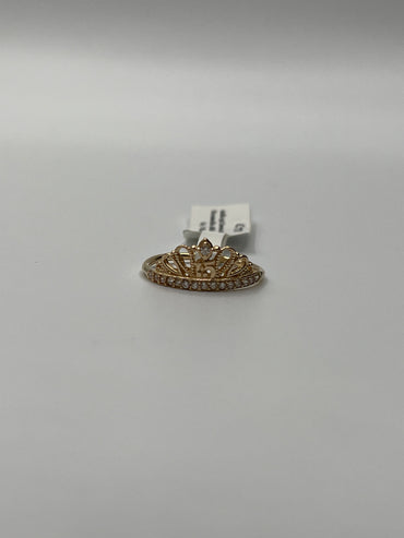 Anillo 15s Corona Circon Blanco Oro amarillo 18k / Talla 7 / 2,09 Gr / 8,25 mm