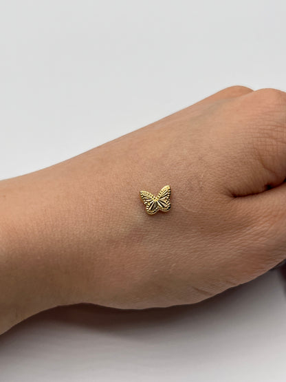 Herraje Mariposa Diamantada Oro amarillo 18k 0,29 Gr / 0,6 Cm