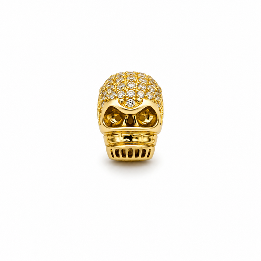 Herraje Calavera Circon Blanco Oro amarillo 18k +2 / 1,47 Gr / 1,1 cm