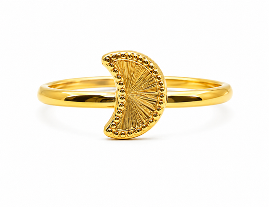 Anillo Luna Oro amarillo 18k / Talla 8 1/2 / 1,12 Gr / 10 mm