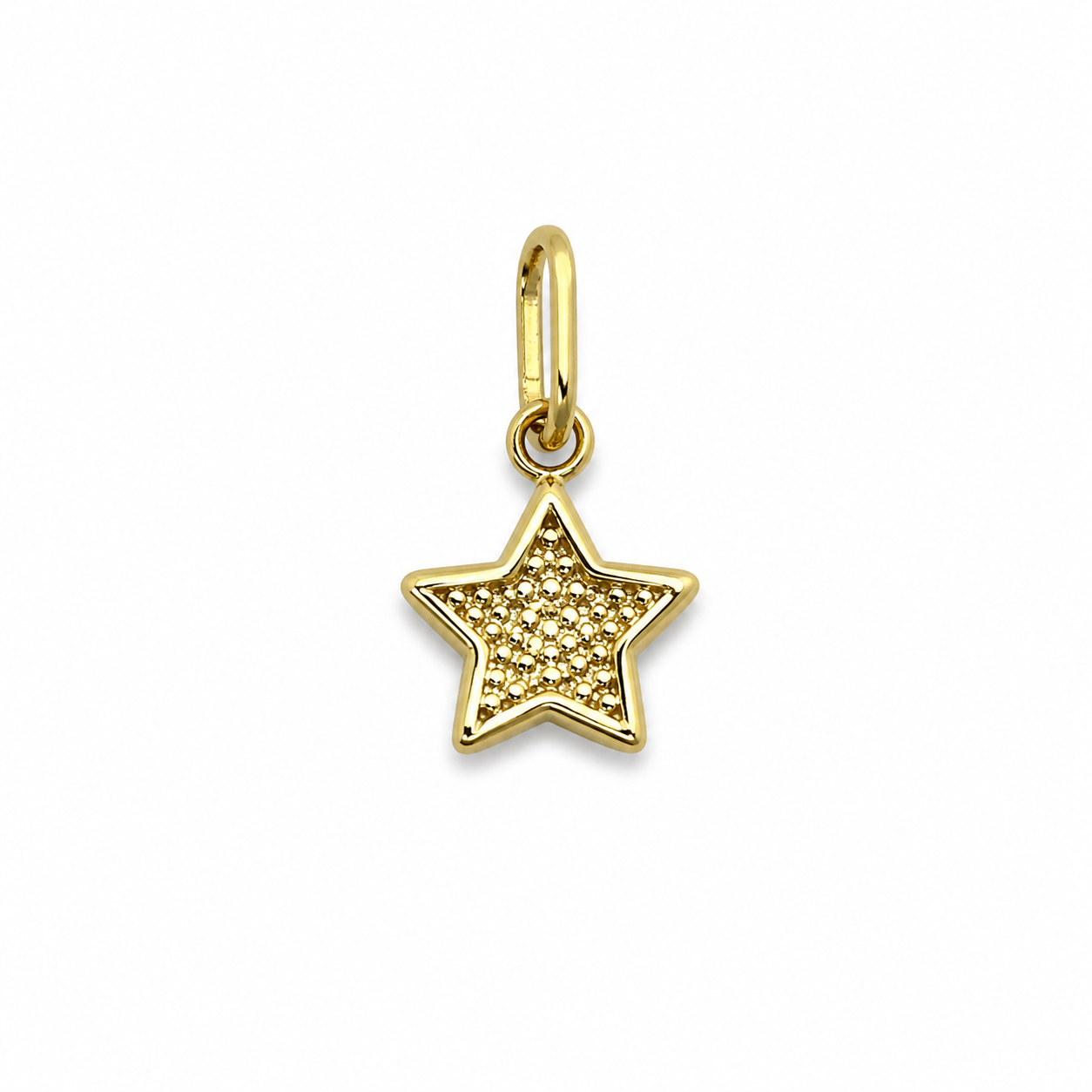 Dije Estrella Diamantada Oro amarillo 18k 0,28 Gr / 7,6 mm / 0,7 Cm
