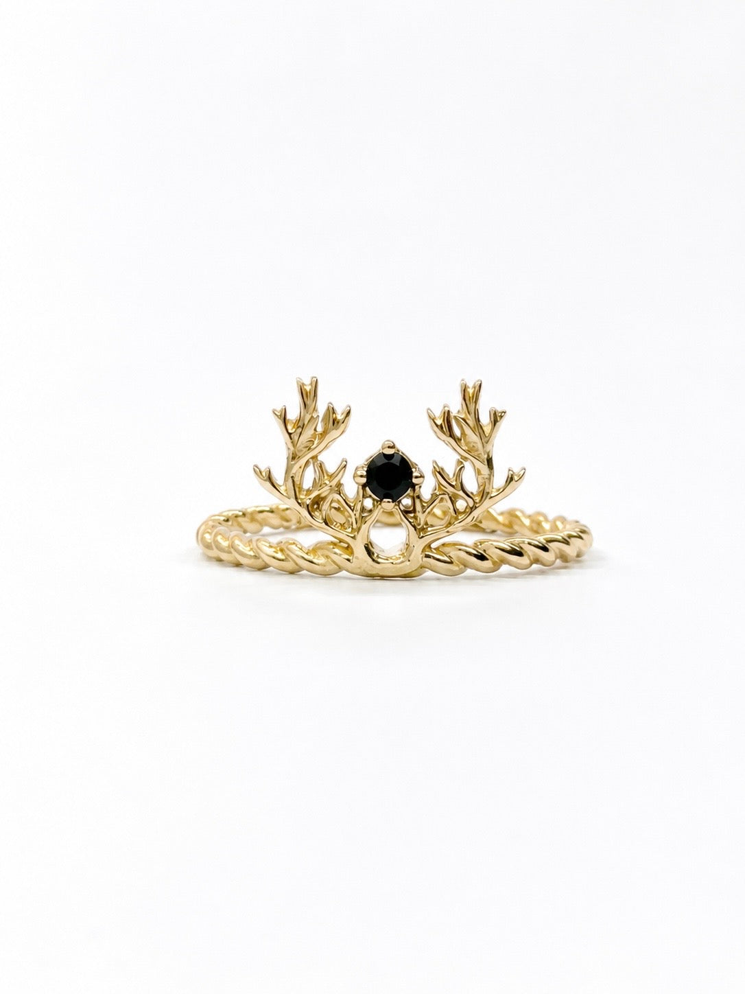 Anillo Cuernos Venado Oro amarillo 18k / Talla 7 / 1,83 Gr / 9 mm